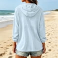 thumbnail image 4 of Women's Zip Up Hoodie Lightweight Long Sleeve Casual Jackets with Pockets Outdoor Lounge Sweatshirts for All Seasons Light Blue, 4 of 9