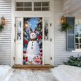 thumbnail image 4 of Christmas Door Cover With Snowman Design Elastic Stretchy Fabric For Front Door Holiday Decor(White-90x180cm), 4 of 4