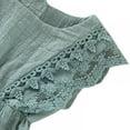 thumbnail image 3 of Baby Lace Little Flying Sleeve One-Piece Romper + Headscarf Female Baby Linen Back Button Lace Edge Romper  Two-Piece Set, 3 of 13