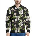 thumbnail image 4 of Chaqueta con cremallera con estampado de flores de narciso y lirio para hombre, sudadera informal de manga larga con estampado 3D de plantas, abrigo de calle, chaquetas holgadas, 4 of 5