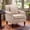 Beige, variant on Vintage Floral Print Armchair,featuring durable linen fabric and solid wood legs.Vibrantly colored accent chair is perfect for bedrooms, living rooms,reading nooks,and entryways,Pink
