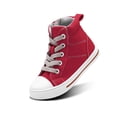 thumbnail image 4 of Kushyshoo Kids Canvas Sneakers Red High-Top Children Walking Shoes 2M, 4 of 5