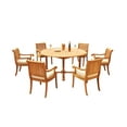 thumbnail image 4 of Grade-A Teak Dining Set: 6 Seater 7 Pc: 60" Round Table And 6 Giva Chairs (2 Arm & 4 Armless Chairs) Outdoor Patio WholesaleTeak #51GV1207, 4 of 5