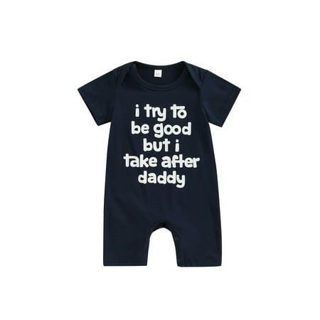 

IZhansean Summer Newborn Baby Boy Jumpsuit Letter Print Short Sleeve Romper Casual Infant Clothes