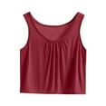 thumbnail image 2 of Homenesgenics Tank Tops for Women under $5 Women's Summer Casual Fashion Solid Color Short Sexy Round Neck Tank Tops Red XXXXL, 2 of 7
