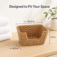 thumbnail image 3 of HomeZone PE Rattan Storage Basket Organizers with Open Front, 2-Pack, Beige, 3 of 7