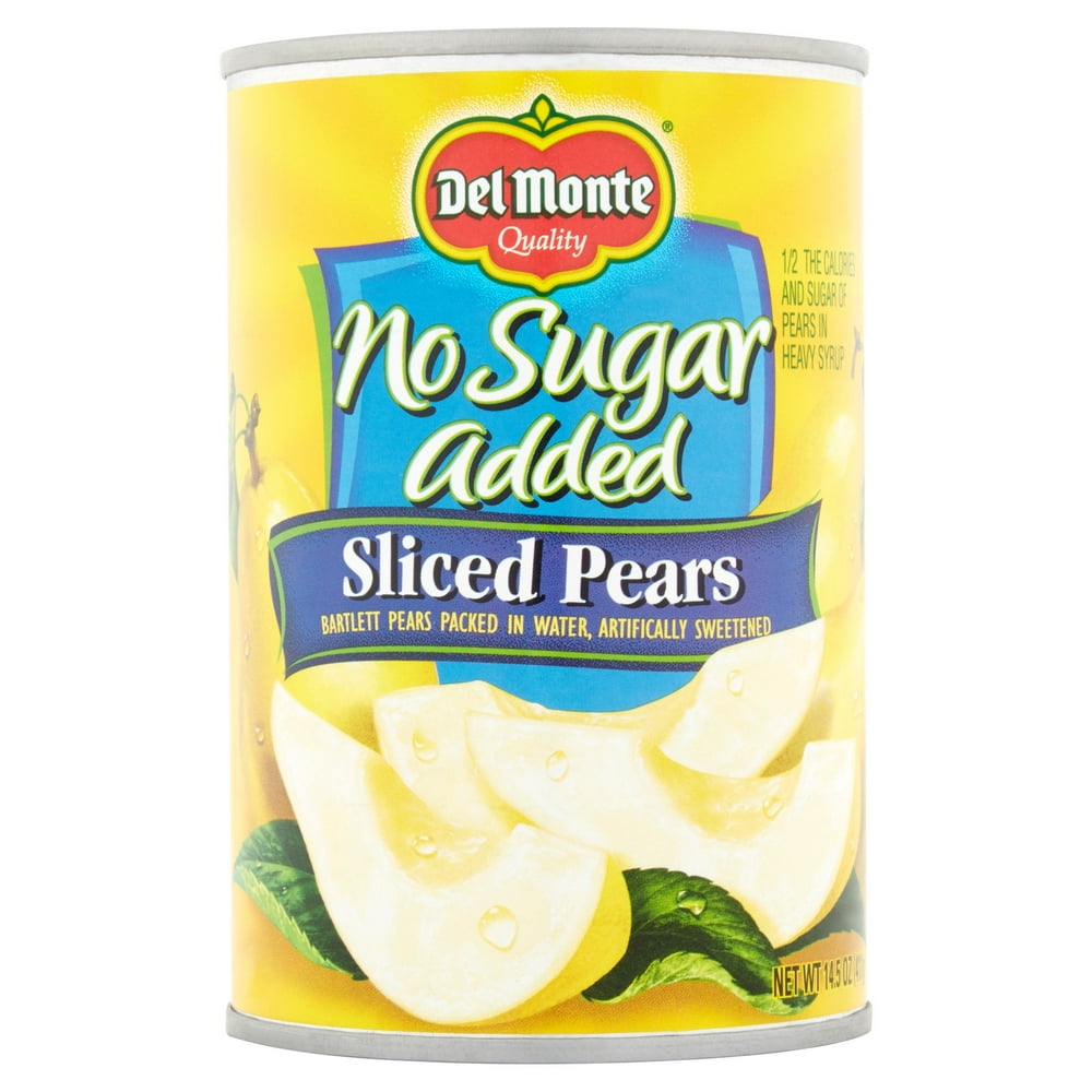 Del Monte Sliced Bartlett Pears, Canned, No Sugar Added, 14.5 oz