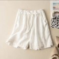 thumbnail image 2 of TRUBKH shorts for women athletic shorts for women cotton shorts for woman womens shorts casual bermuda shorts for women White M, 2 of 7