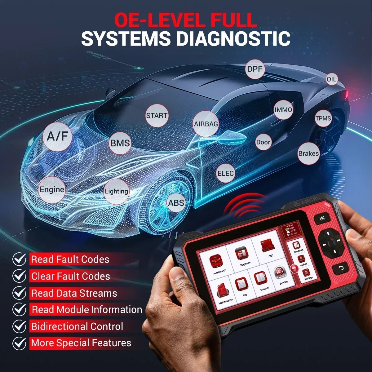 [Second Hand] ANCEL DS-41-0 ELite Bidirectional Scan Tool Full System Diagnostic+Gift:BM410