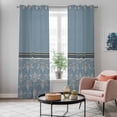 thumbnail image 6 of Kitchen Curtains 84 Inch Length 2 Panels, Boho Blue Flower Grommets Window Treatment Curtain, Abstract Bohemia Pesley Floral Thermal Curtains Drapes for Living Room/Bathroom, 6 of 9
