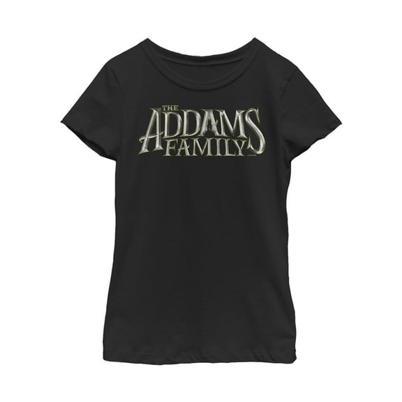 Girl's Addams Family Movie Logo  Graphic Tee Black X Small