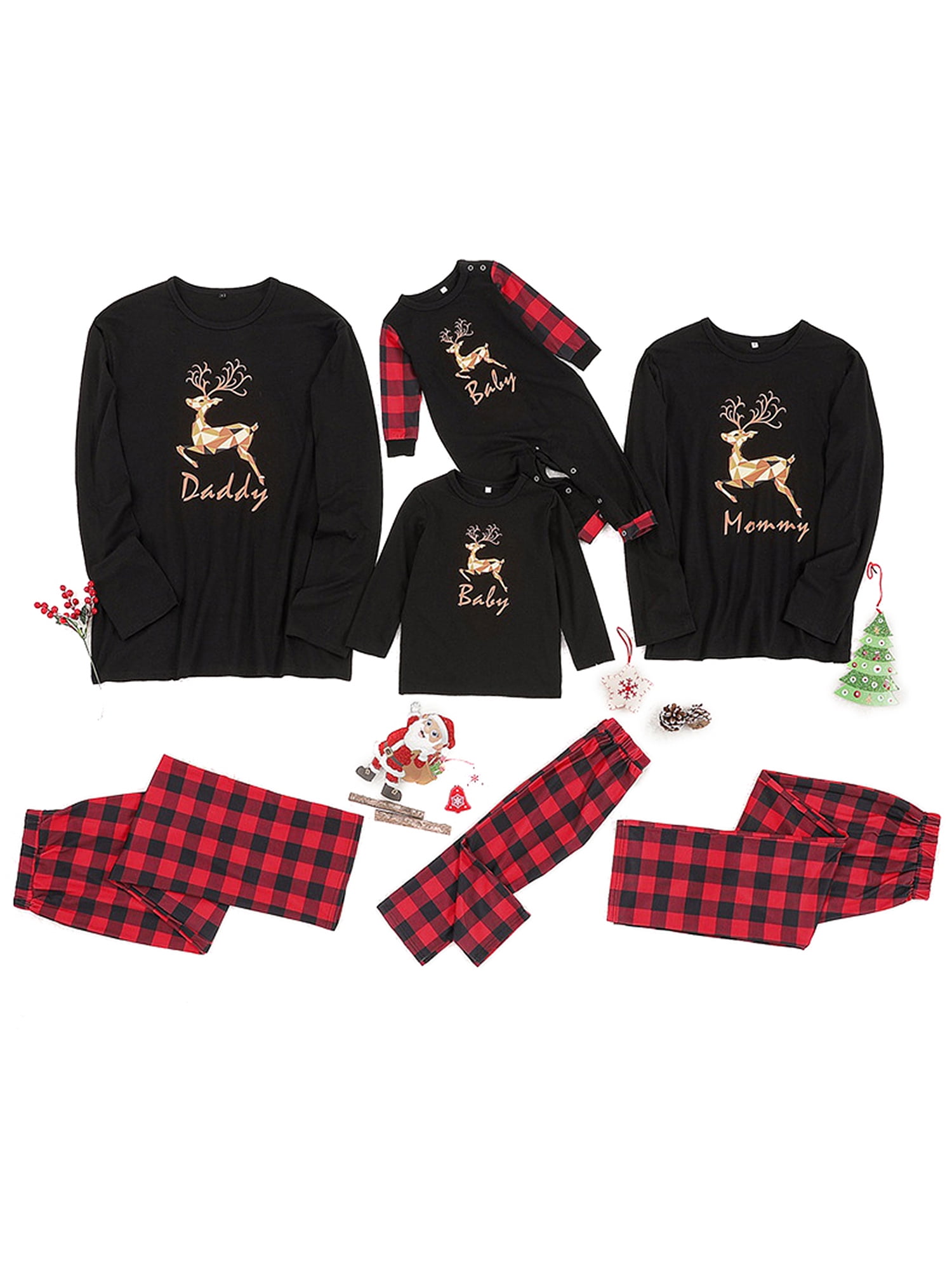 baby plaid christmas pajamas