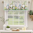 thumbnail image 2 of Happy Easter Curtain Valances for Windows, Kitchen Valance Window Treatments Panel 2 Pack, Green Blue Gnomes Bunny Flowers Striped Rod Pocket Short Curtains for Bathroom Bedroom 42 x 12 Inch, 2 of 8