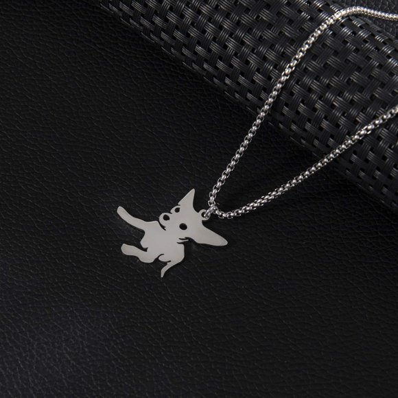 Hearth & Gear Stainless Steel Cartoon Dog Pendant Necklace Personality No Fading Long Thick Chain Men's Necklace Necklace Chains for Women Necklaces Pendant Cute Long Necklaces for Women Necklace