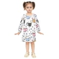 thumbnail image 2 of Girls' long-sleeved dress Pearl Milk Tea Girls' A-line dress with ribbed cuffs Soft and comfortable, 2 of 6