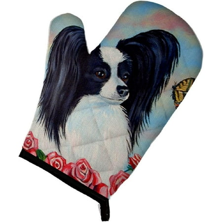 

7040OVMT Papillon Black and White Oven Mitt Large multicolor
