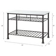thumbnail image 6 of Acme Freyja Kitchen Island in White Cultured Marble and Gray Bars, Buffet and Dining Furniture, 6 of 7