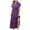 Purple, variant on Women's 2024 Summer Boho Floral Print Tiered Casual Flowy Long Maxi Dres