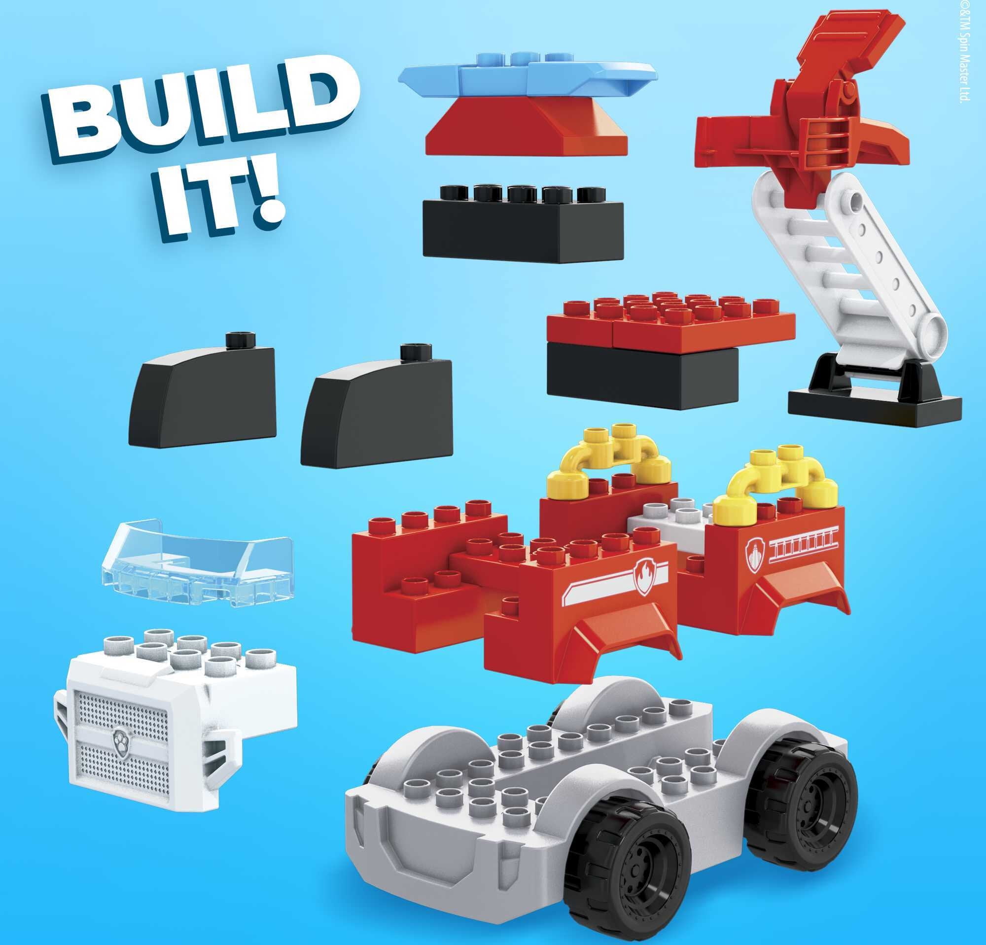 Mega Bloks PAW Patrol Marshall's City Fire Rescue GYJ01, Building Toys for Toddlers (34 Pieces)