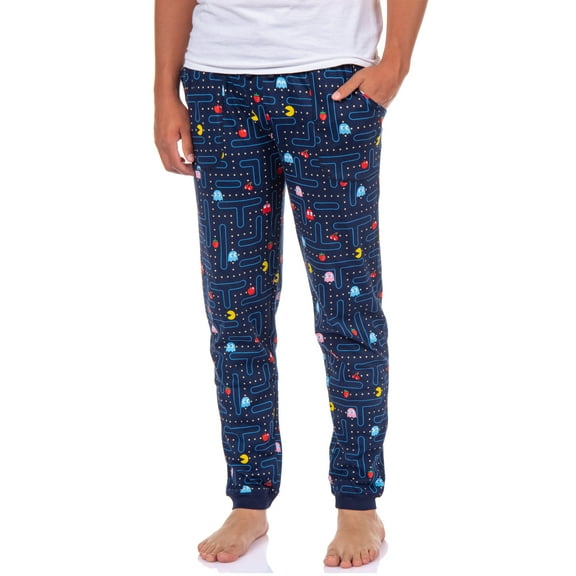 Pac-Man Pajama Pants Mens Blinky Inky Pinky Game Character PJ Joggers