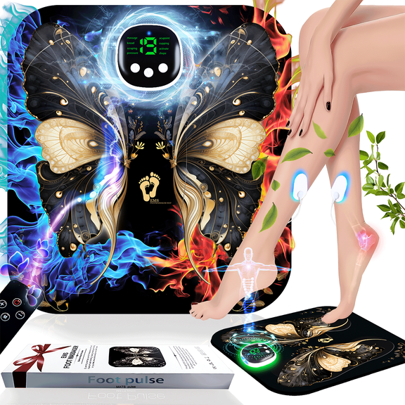 SENGUI EMS Foot Massager Nerve Mat 8 Mode 20 Level - Electronic Pulse Stimulator: Transcutaneous Electrical Nerve Stimulator Massage for Pain Relief & Circulation, with TENS and PMS Unit