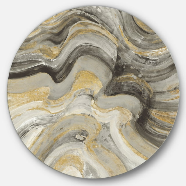 Designart 'Glam Gold Canion' Glam Metal Circle Wall Art