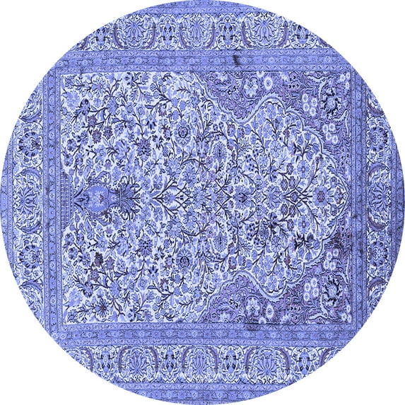 Ahgly Company Indoor Round Persian Blue Traditional Area Rugs, 4' Round