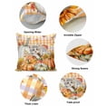 thumbnail image 6 of Decorative Throw Pillow Covers 18x18 Inch Set of 2 Pumpkin Cat Fall Decor Pillow Cases for Couch, Sunflower Berry Orange Plaid Cushion Case for Living Room Bedroom Bed Car Chair, 6 of 9