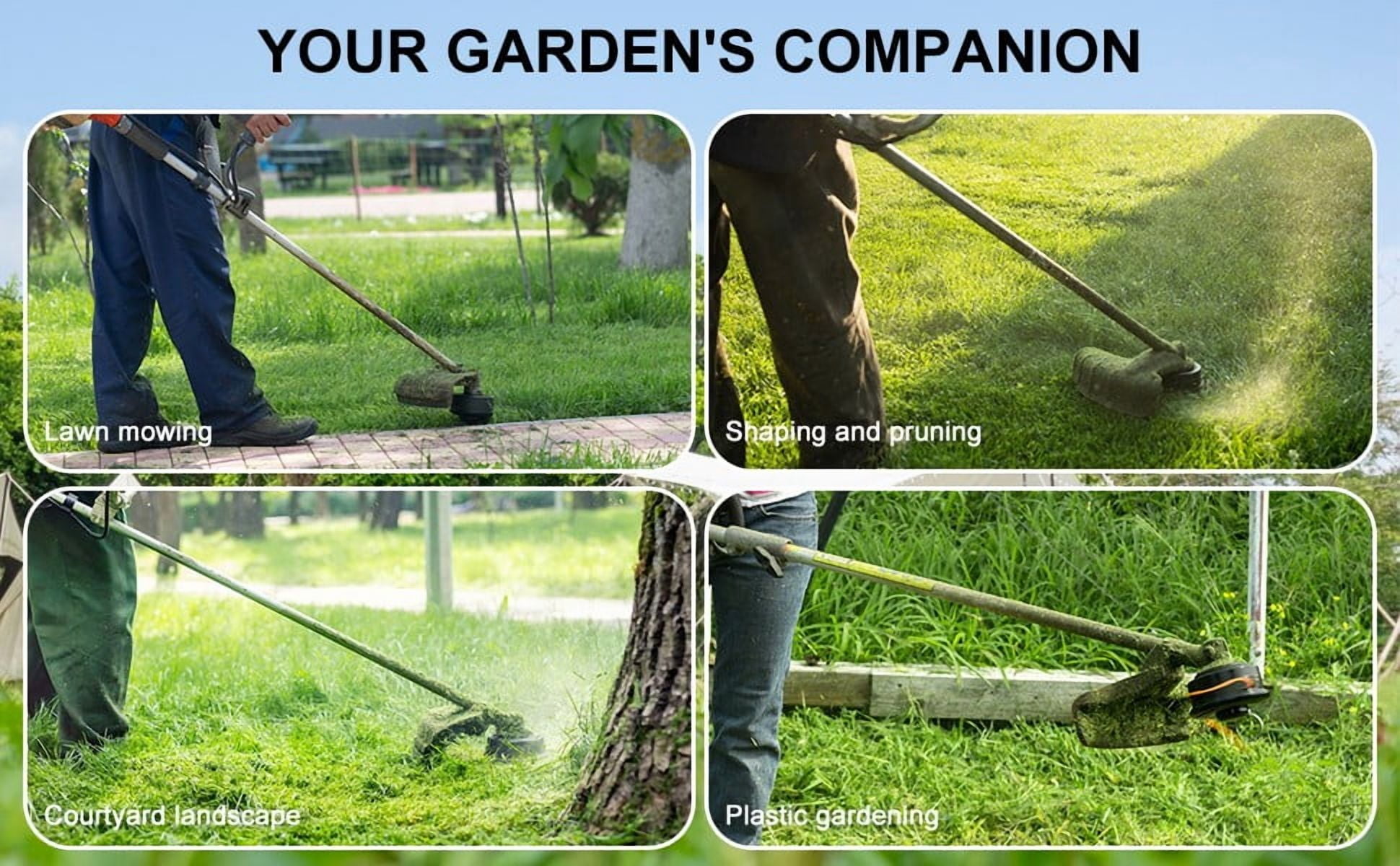 Seipouy Gas Weed Wacker Cordless 2 in 1 String Trimmer, 52cc 2 Cycle Weed Eater with Anti-Slip Handle Brush Cutter Garden Tools Edger Lawn Tool