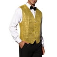 thumbnail image 4 of Chaleco de lentejuelas INSPIRE CHIC para hombres, sin mangas, con cuello en V, chaleco disco brillante S amarillo, 4 of 5