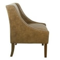 thumbnail image 3 of Accent Chair, Distressed Brown Faux Leather with Sloped Arms, 3 of 3