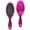 Hot Pink Glitter Sparkle With Black Pink Glitter Leopard, variant on WIRESTER Oval Shaped Hair Brush With Long Soft Nylon Bristles for Curly, Frizzy, Thick Hair - 2 Tone Purple Butterfly