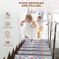 thumbnail image 5 of Carpet Stair Treads for Wooden Steps Colorful Flower Blue Background 30"X8" Extra Non Slip Reusable Staircase Step Treads, Soft Rubber Safety Stair Mats for Pets & Elders, 5 of 6