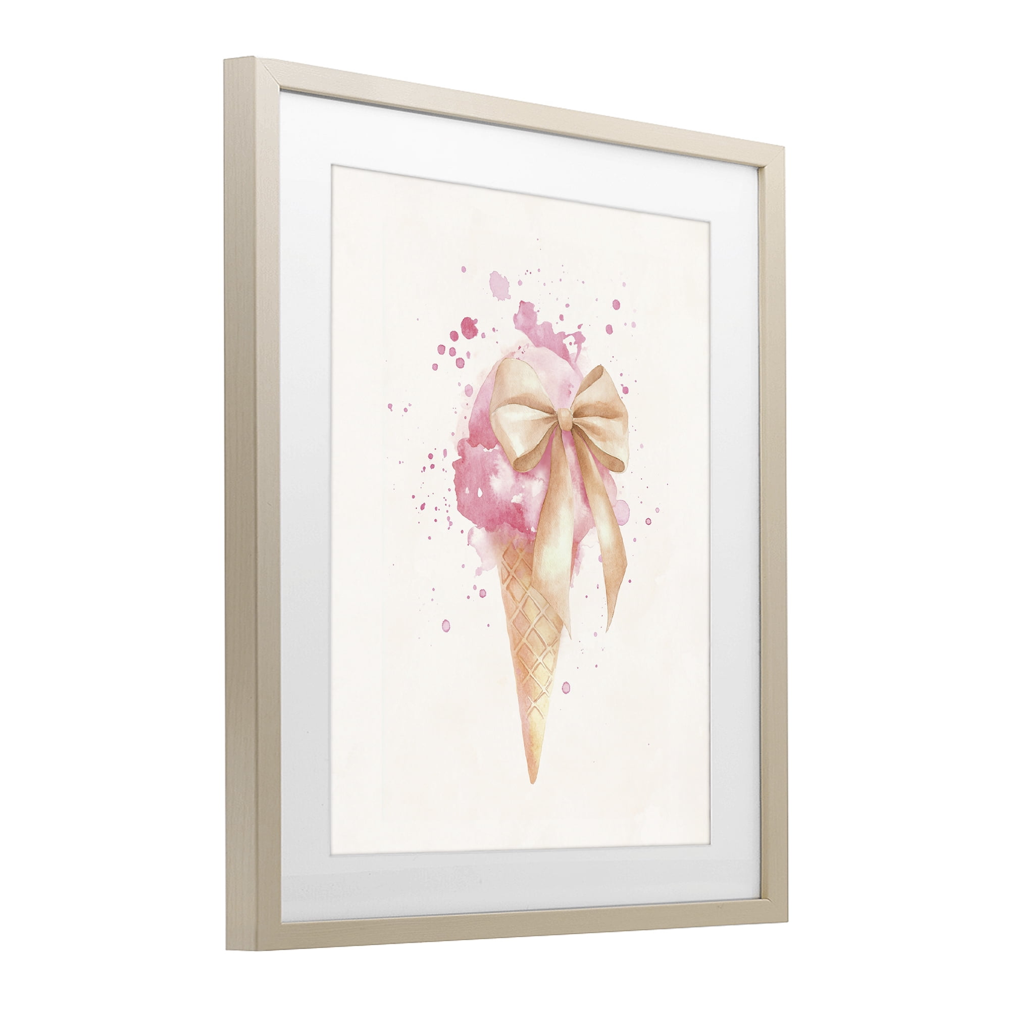 Stupell Industries Icy Charm Ice Cream Cone Birch Framed Print Under Glass, design by Svetlana Aleynikova