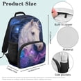thumbnail image 7 of Jeiento Kids Backpack and Lunch Box 4 Piece Galaxy White Horse Water-Resistant School Bag Set Includes Pencil Case, Bookmarks, for Boys Girls Elementary School Travel Hiking, 7 of 7