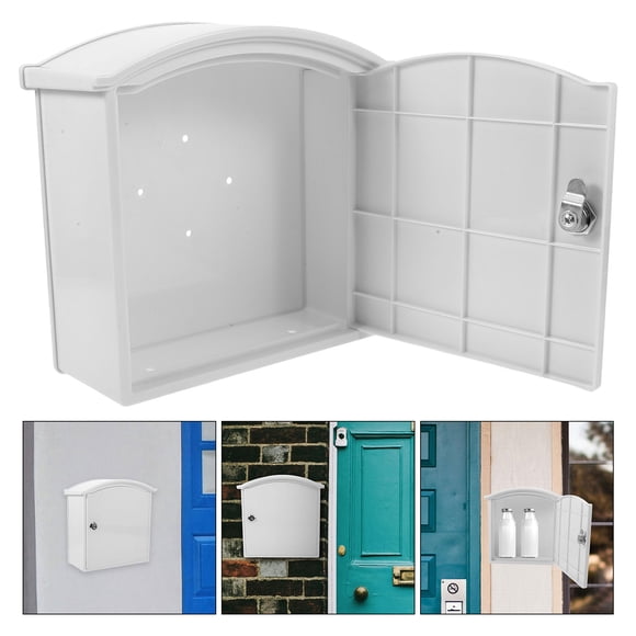 BRIGHTFUFU 1Pack Outdoor Mailbox with Lock Wall Mounted Plastic White for Home