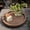 12inch Round Brown, variant on Wood Beaded Tray , Distressed Finish - Farmhouse Boho Style - Decorative Tray for Living Room, Coffee Table, Kitchen Table or Serving Tray