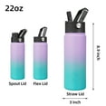 thumbnail image 2 of BJPKPK Insulated Water Bottles with Straw Lid, 22oz Cold & Hot Water Bottle, Stainless Steel Metal Water Bottle with 3 Lids, Reusable Thermos, Cups, Mugs for Daily Water Intake-Oasis, 2 of 6