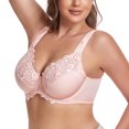 thumbnail image 3 of Women's Underwire Unlined Bra Minimizers Non-Padded Full Coverage Lace Plus Size 38I, 3 of 10