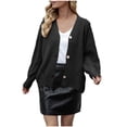 thumbnail image 2 of WFJCJPAF Clearance! Sweater for Women Clearance under $8,00,Women's Long Sleeve Open Front Casual Lightweight Soft Knit Cardigan Sweater Outerwear - Black S, 2 of 7