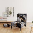 thumbnail image 2 of Designart "Marbled Gold Geode Abstract II" Chaise d'Appoint en Marbre Noir - Fauteuil Moderne pour Chambre, 2 of 7