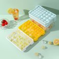 thumbnail image 2 of Monstrate Molde para cubitos de hielo con 99 discos redondos, problema para fiestas y bebidas, presenta refrigerador apilable Cocina y Comedor Patrón de barras amarillas, 2 of 6