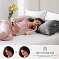 thumbnail image 3 of Biwat Body Pillow Cover, 20x54 inches Dark Grey Soft Satin Body Pillow case with Envelope Closure, Silky Slip Cooling Body Pillow Pillowcases for Hair and Skin, Similar to Silk Pillow Cases, 3 of 4