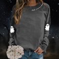 thumbnail image 2 of HUITKMM Chandail à Capuche pour Femmes Imprimé Halloween Manches Longues Sans Capuche Mode Automne Décontracté Col Rond Chandail Graphique pour Automne Hiver, 2 of 5