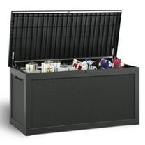 LHBcraft 320 Gallon Outdoor Deck Box,UV Resistant Resin Container,Lockable Waterproof Outdoor Storage Box for Patio Furniture Cushions, Garden Tools