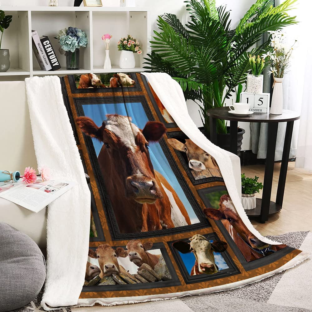 Cow sherpa blanket hotsell