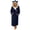 Navy, variant on Womens Long-Sleeve Hooded Bathrobe with Belt Oversized Winter Robe in Soft, Warm Fabric Gray Size 2XL