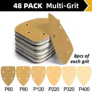 48x Mouse Detail Sander Sanding Paper Pads 60 80 120 220 320 400 Grit Sandpaper