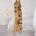 thumbnail image 5 of Wukai Brown Mushrooms Print Women's Pajama Set - Soft Long Sleeve Sleepwear for Comfort and Style-X-Large, 5 of 9