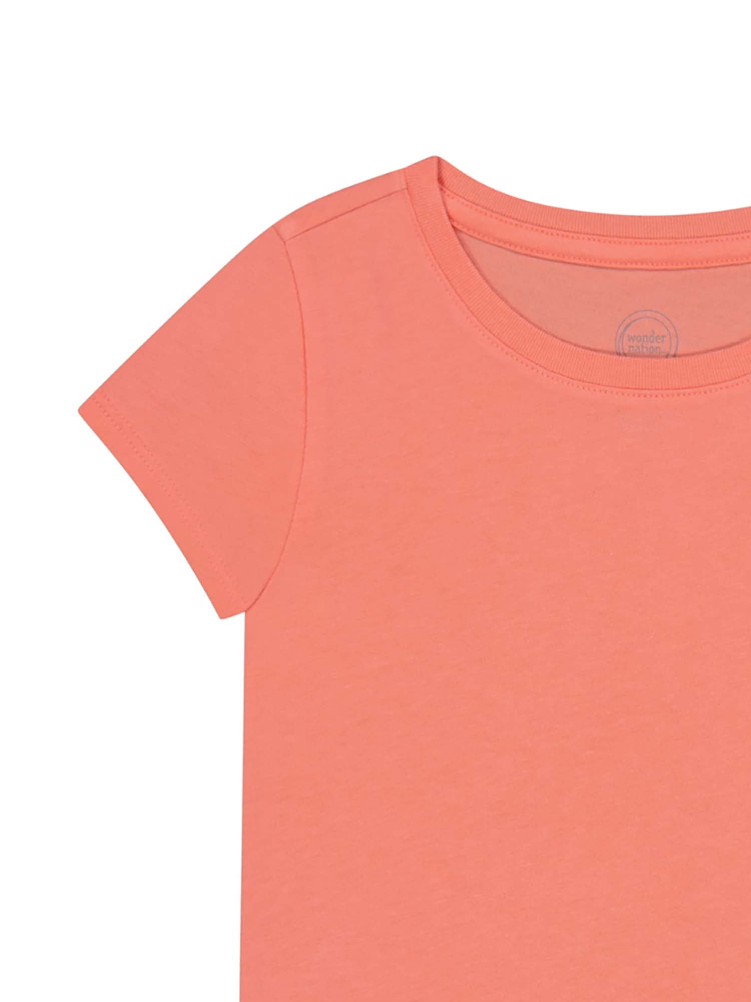 Wonder Nation Girls Kid Tough Tee with Short Sleeves, Sizes 4-18 & Plus
